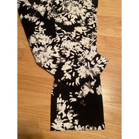 7th Avenue womens black/white floral cropped elastic waist pull on dress pants 4 - Picture 2 of 10